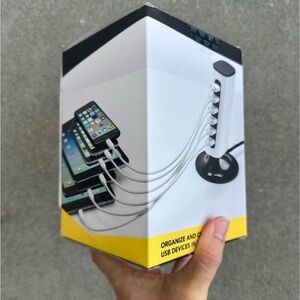 Sharper Image USB Charging Tower - Black and White